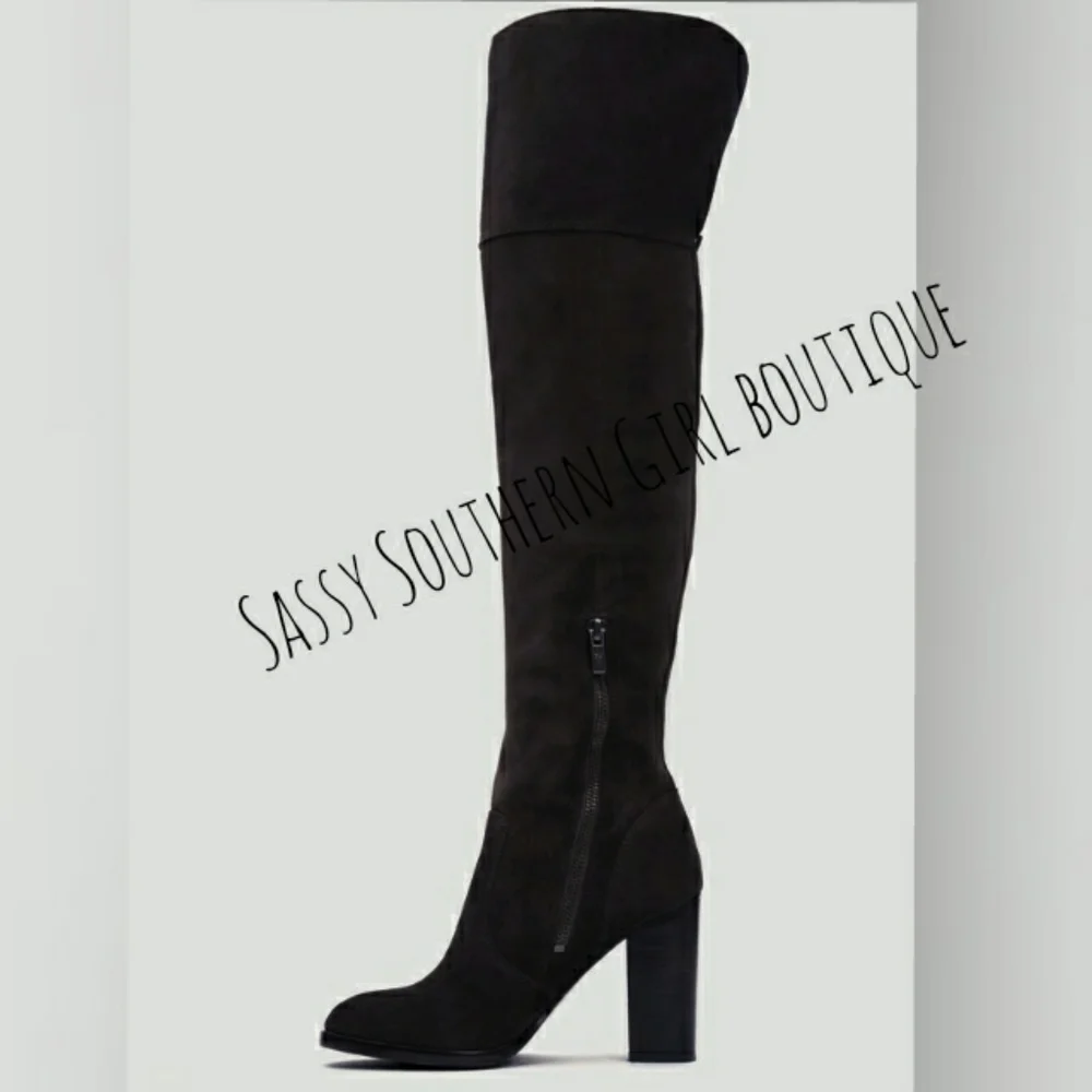 🆕⭐FRYE Over the Knee black suede leather boots